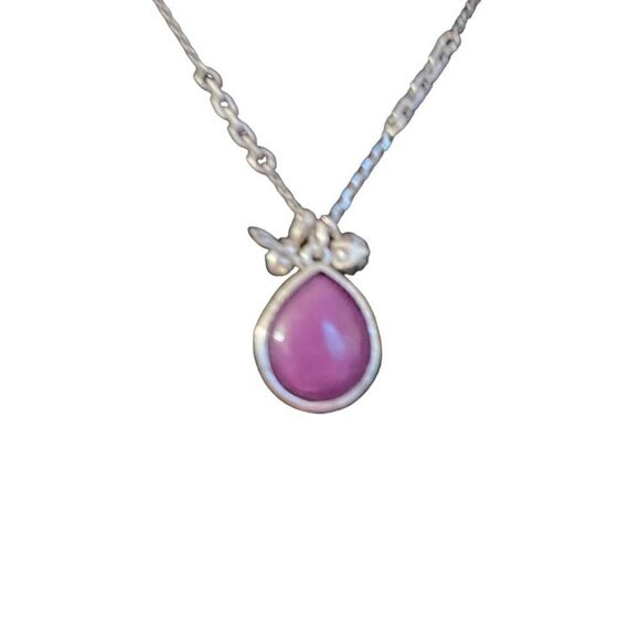 Fossil Silver-toned Purple Stone Fire Fly Lock and Key Necklace - Picture 4 of 8